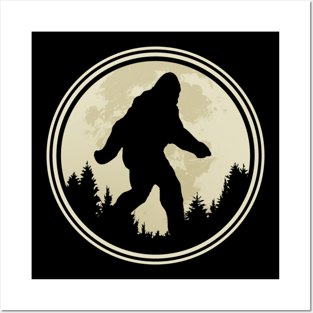 Bigfoot Moon Graphic for Sasquatch Believers Wall Art by Graphic Duster